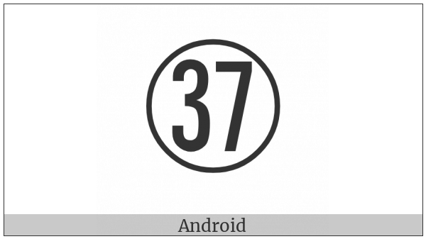Circled Number Thirty Seven on various operating systems