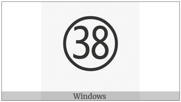 Circled Number Thirty Eight on various operating systems