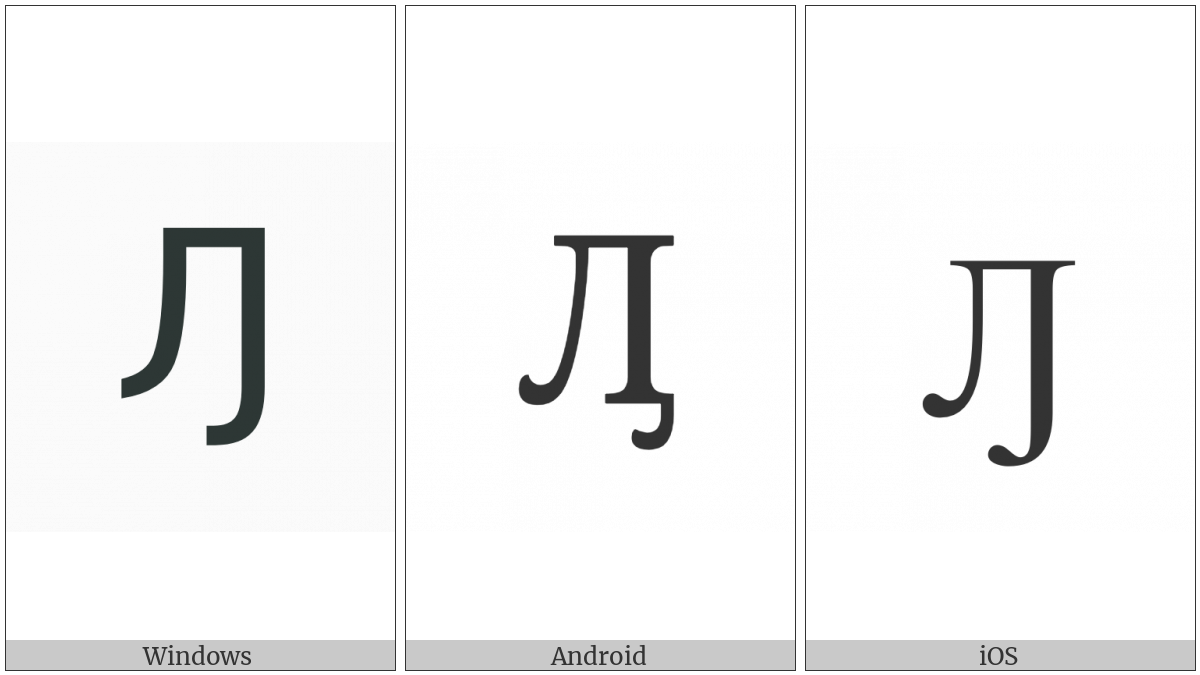 Cyrillic Capital Letter El With Hook on various operating systems
