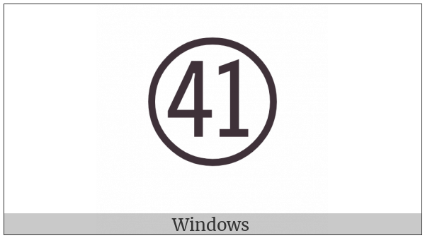 Circled Number Forty One on various operating systems