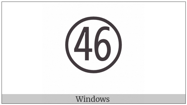 Circled Number Forty Six on various operating systems