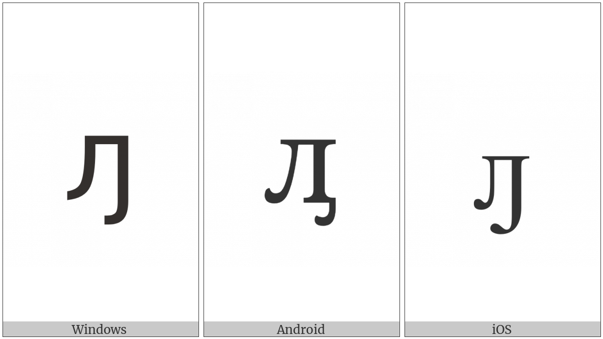 Cyrillic Small Letter El With Hook on various operating systems