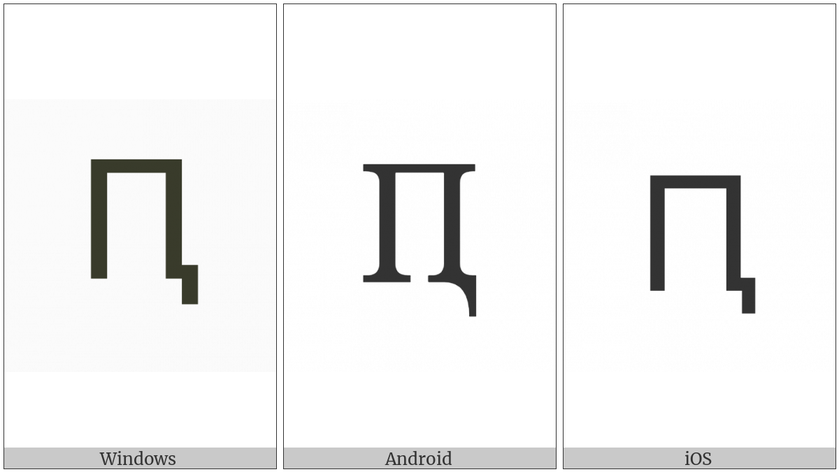 Cyrillic Capital Letter Pe With Descender on various operating systems