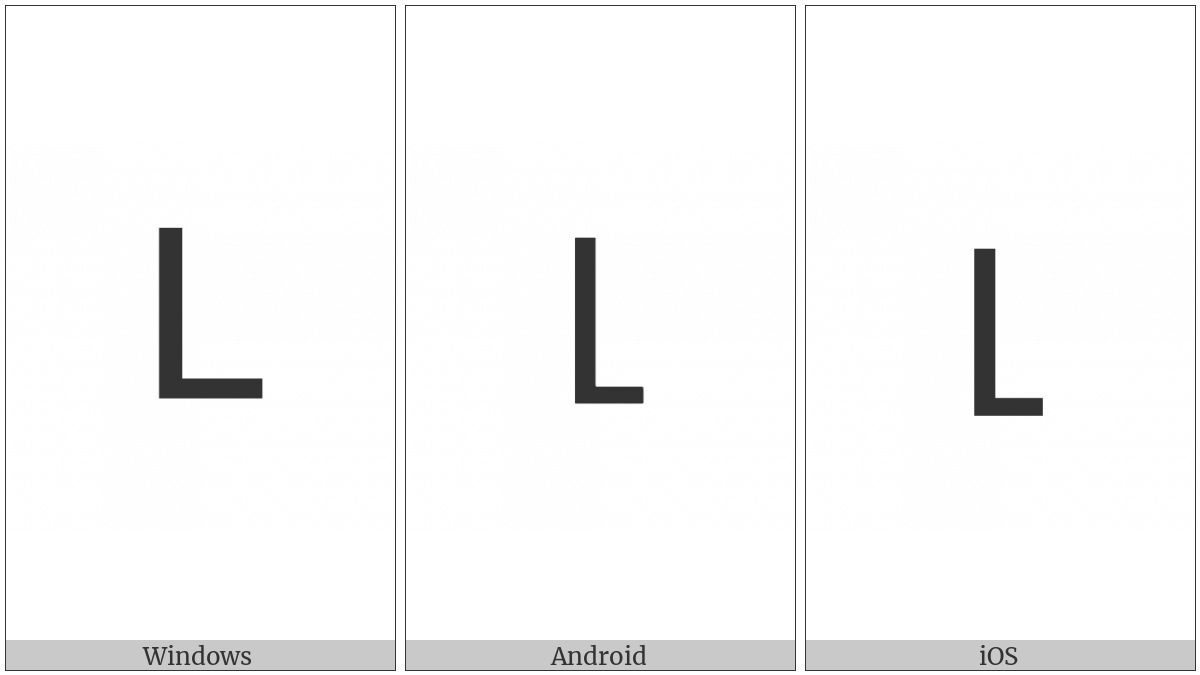 Armenian Capital Letter Liwn on various operating systems