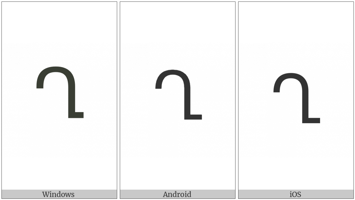 Armenian Capital Letter Ghad on various operating systems