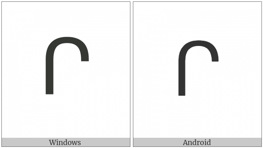Armenian Capital Letter Reh on various operating systems