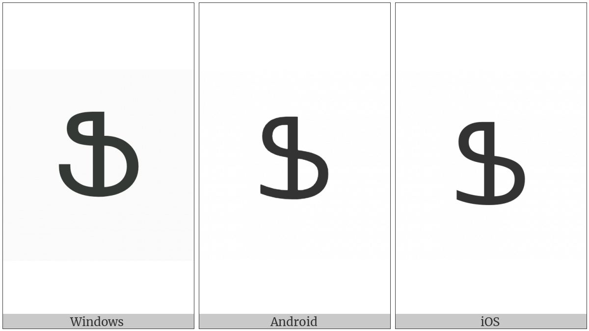 Armenian Capital Letter Feh on various operating systems