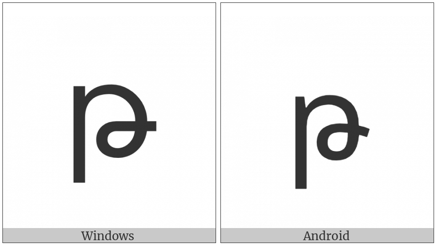 Armenian Small Letter To on various operating systems
