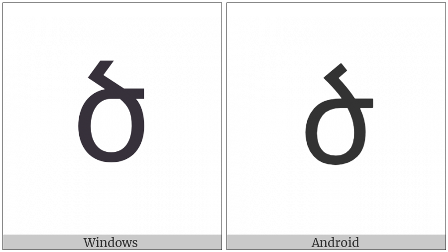 Armenian Small Letter Ca on various operating systems