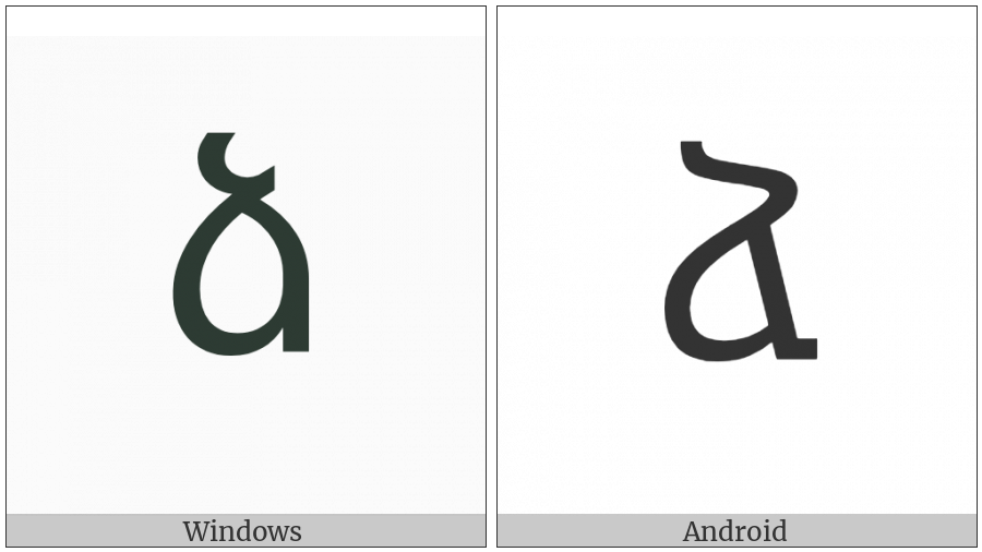 Armenian Small Letter Ja on various operating systems