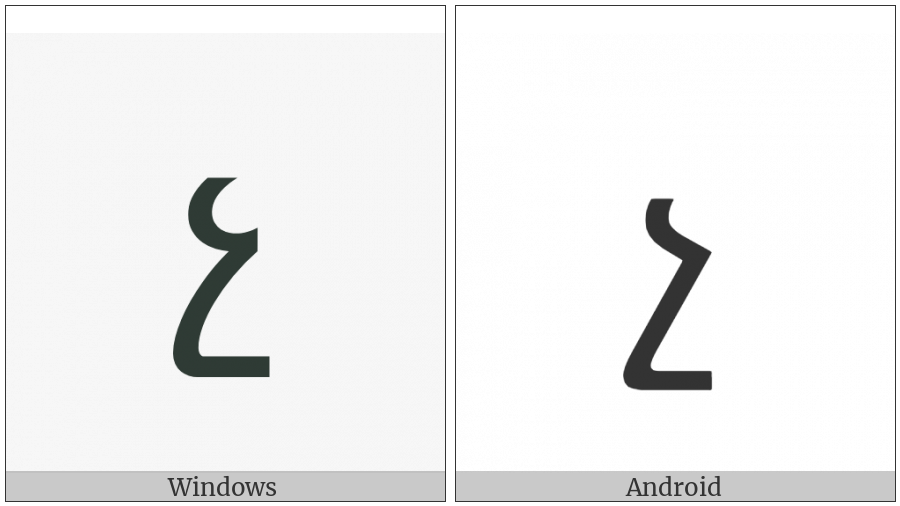 Armenian Small Letter Cha on various operating systems