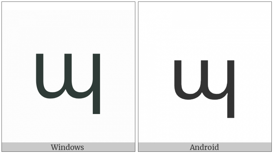 Armenian Small Letter Peh on various operating systems