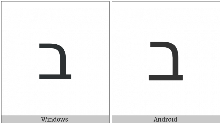 Hebrew Letter Bet on various operating systems