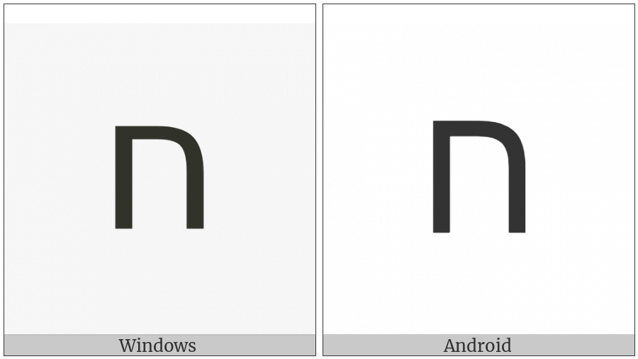 Hebrew Letter Het on various operating systems