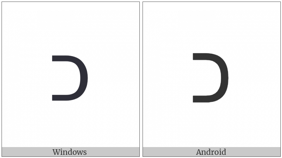 Hebrew Letter Kaf on various operating systems