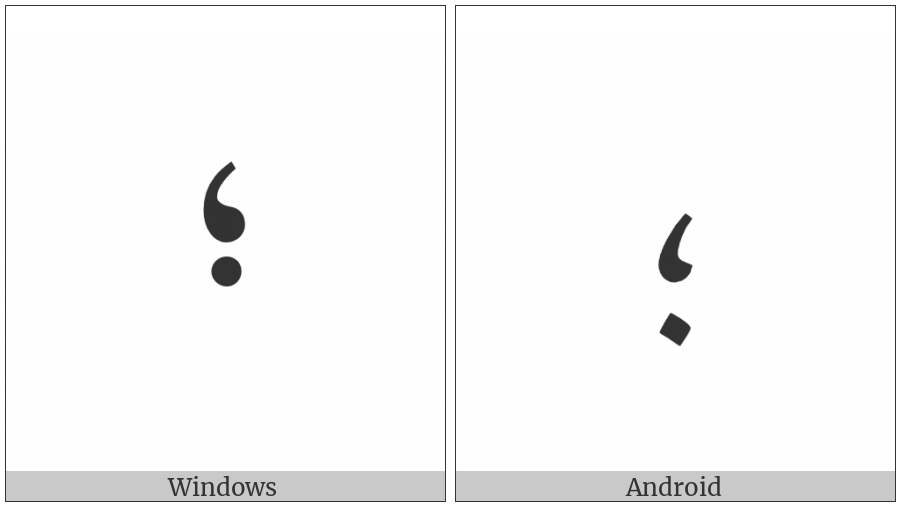 Arabic Semicolon on various operating systems