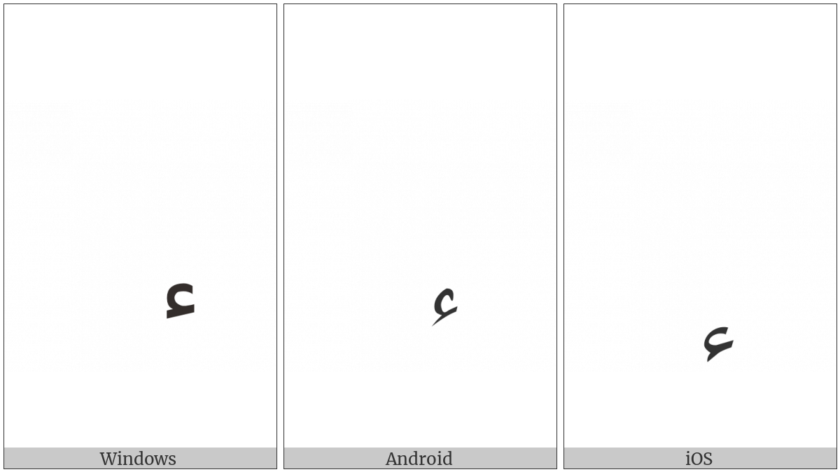 Arabic Hamza Below on various operating systems