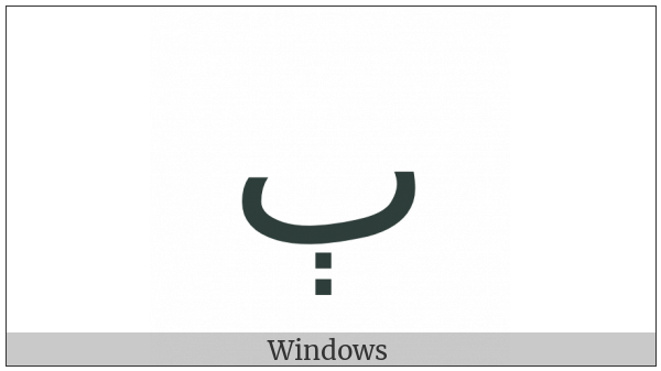 Arabic Letter Beeh on various operating systems