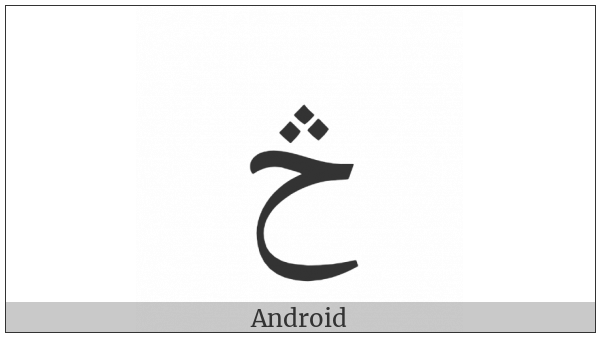 Arabic Letter Hah With Three Dots Above on various operating systems