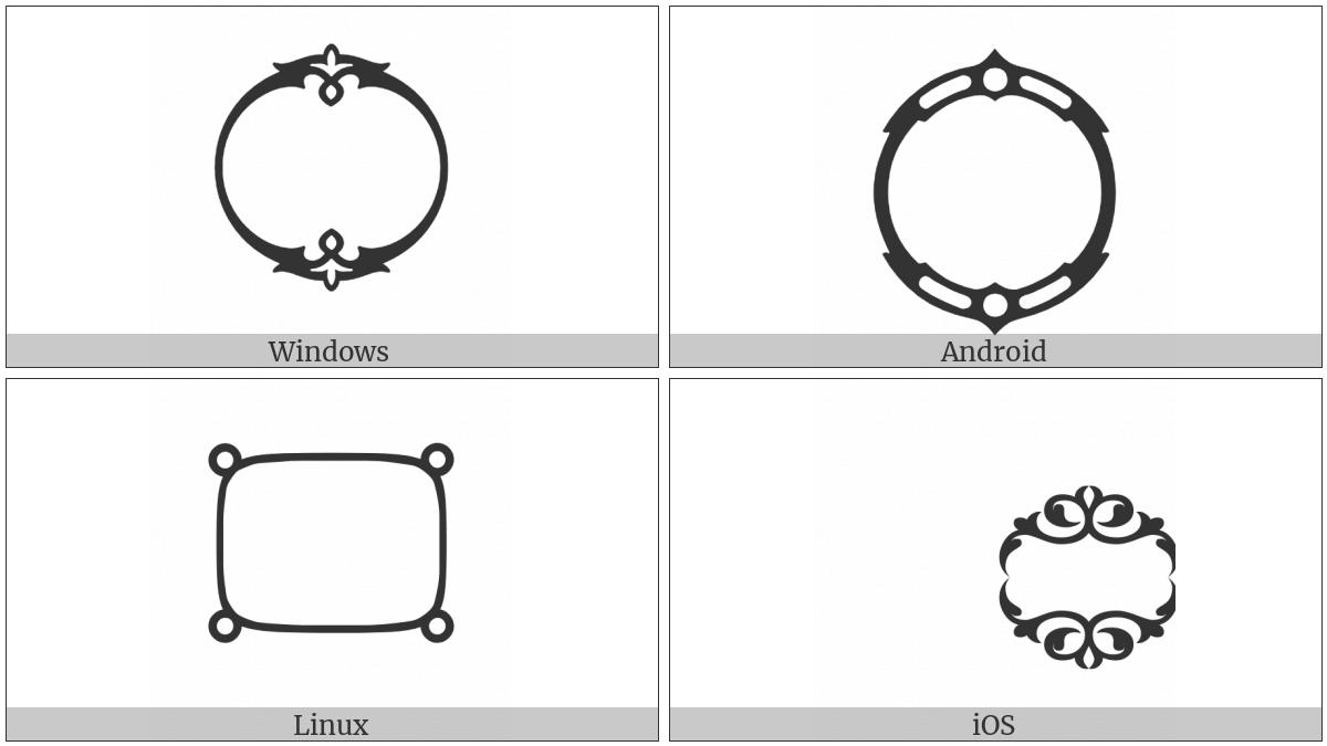 Arabic End Of Ayah on various operating systems