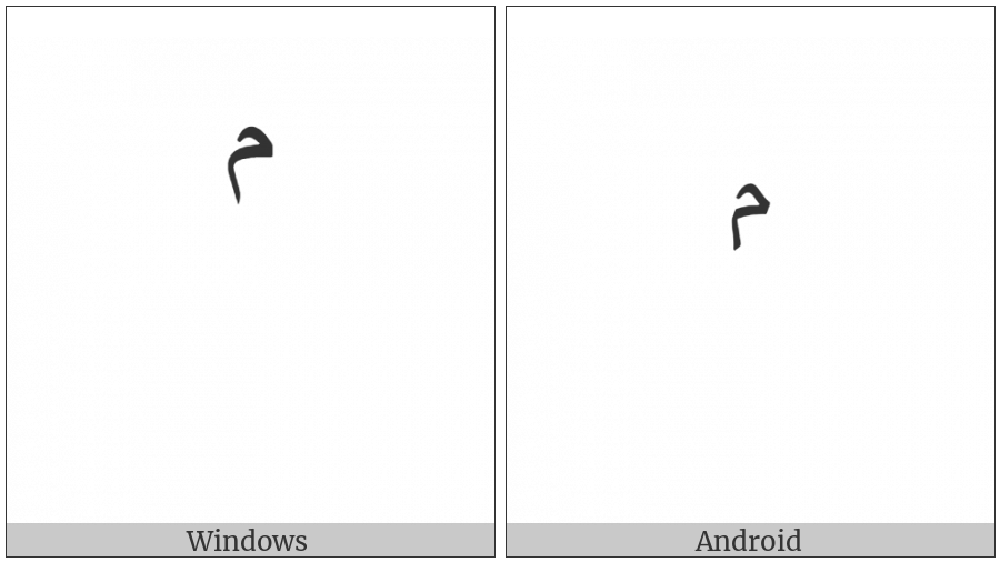 Arabic Small High Meem Isolated Form on various operating systems
