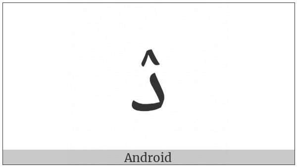 Arabic Letter Dal With Inverted V on various operating systems