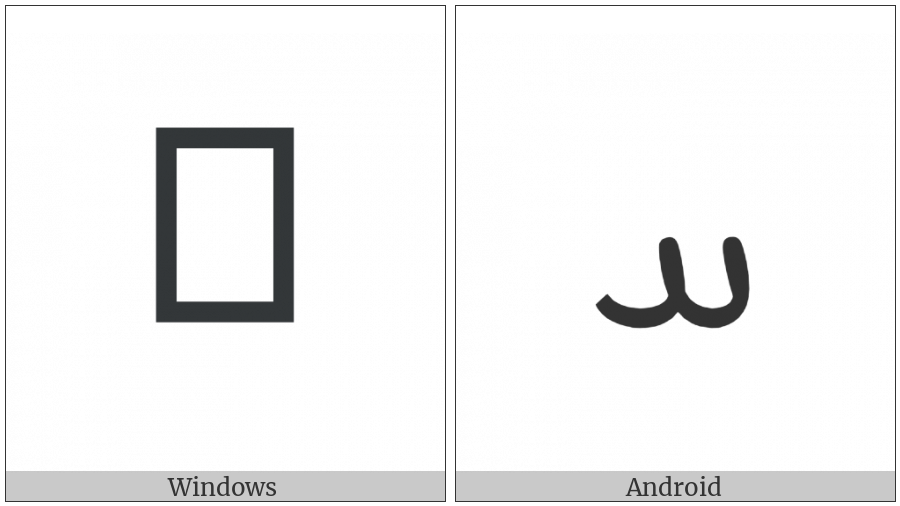 Syriac Letter Heth on various operating systems