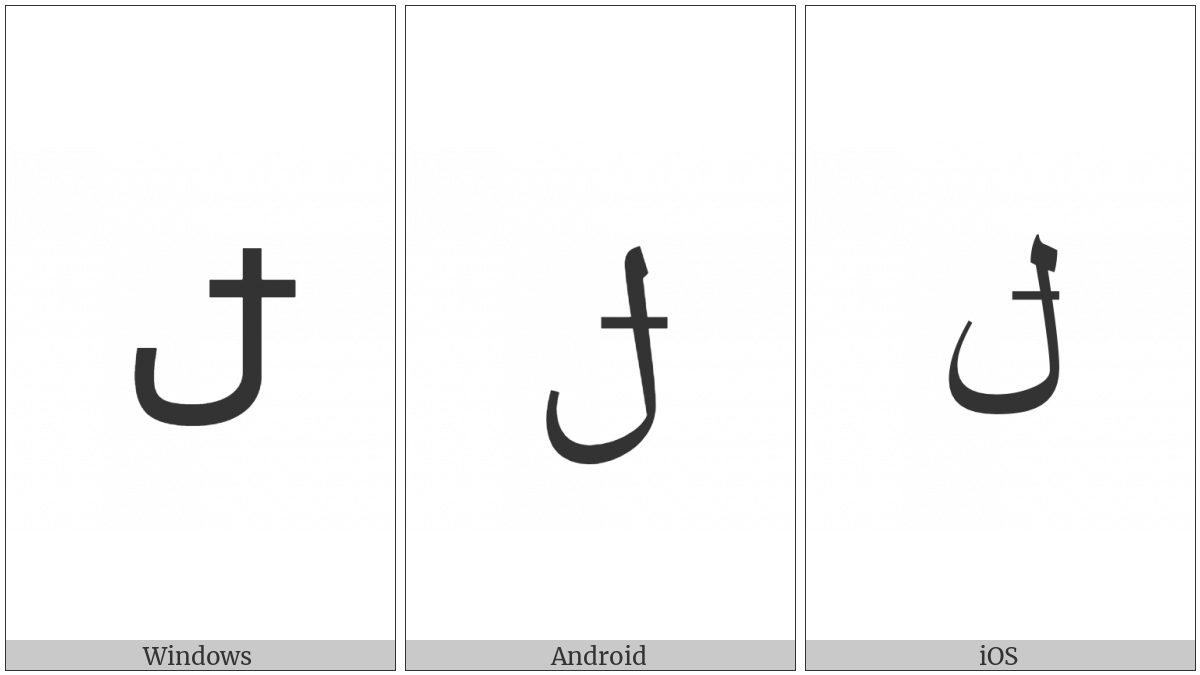 Arabic Letter Lam With Bar on various operating systems