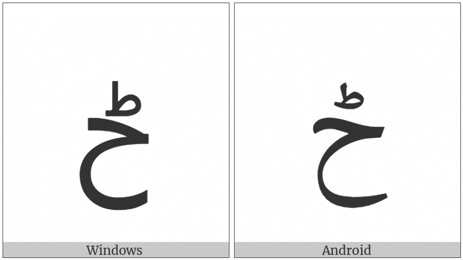 Arabic Letter Hah With Small Arabic Letter Tah Above on various operating systems