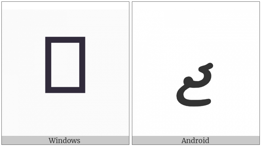Thaana Letter Javiyani on various operating systems