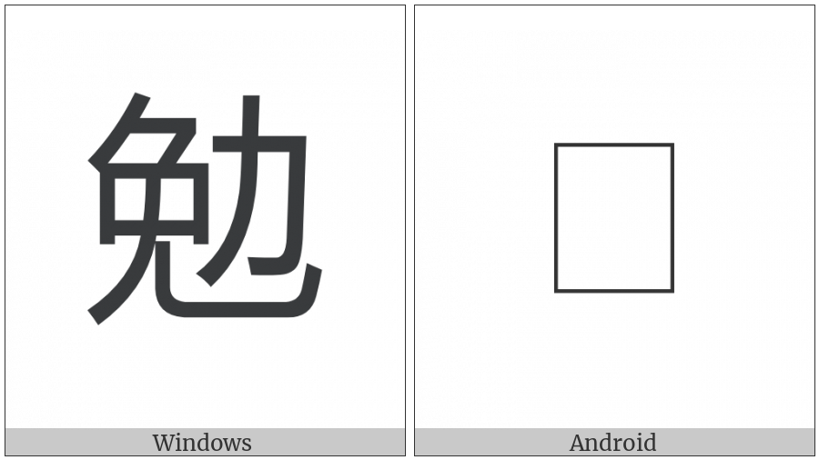 Cjk Compatibility Ideograph-2F826 on various operating systems