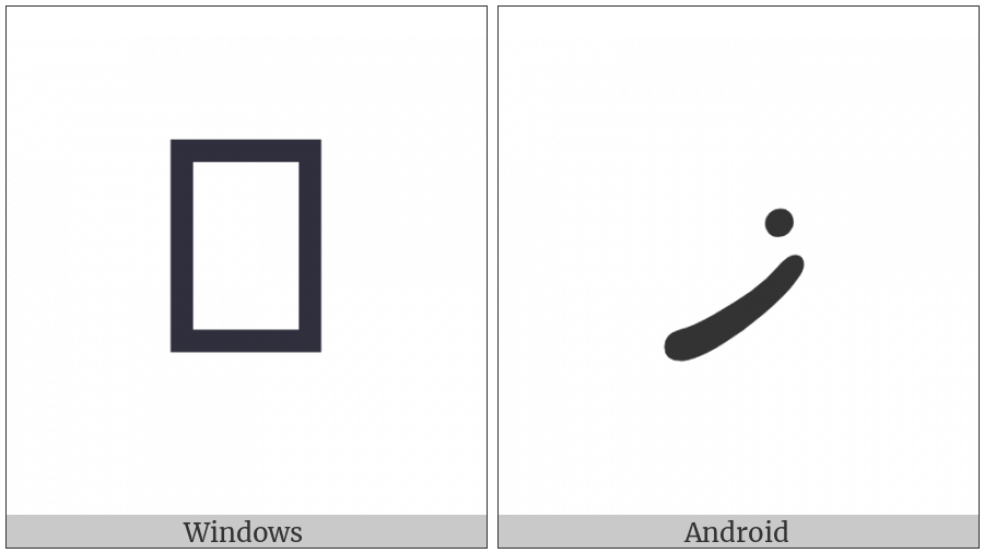 Thaana Letter Khaa on various operating systems