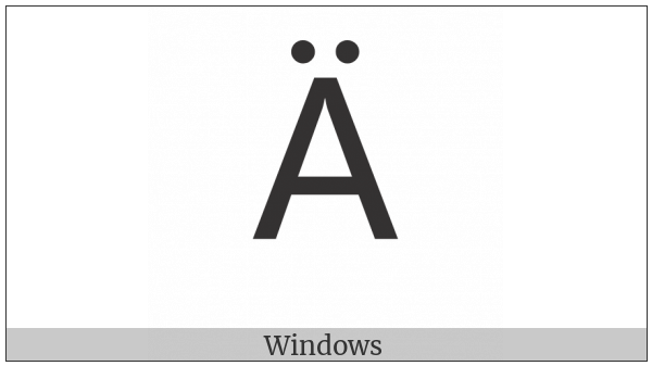 Latin Capital Letter A With Diaeresis on various operating systems