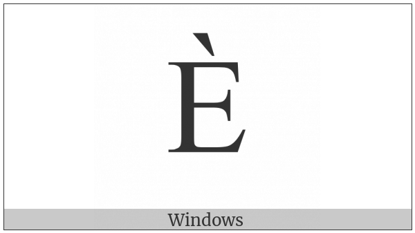 Latin Capital Letter E With Grave on various operating systems