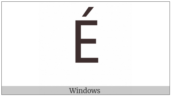 Latin Capital Letter E With Acute on various operating systems