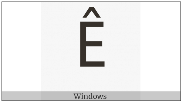 Latin Capital Letter E With Circumflex on various operating systems
