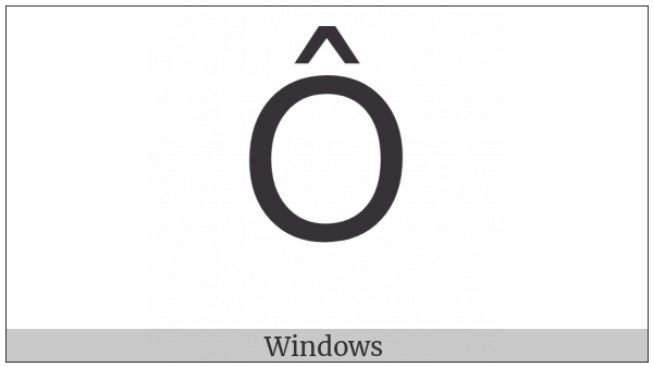 Latin Capital Letter O With Circumflex on various operating systems