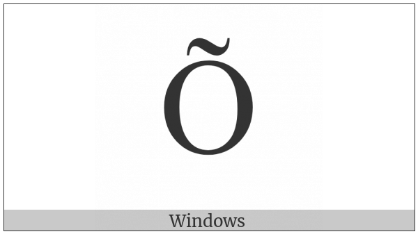 Latin Capital Letter O With Tilde on various operating systems