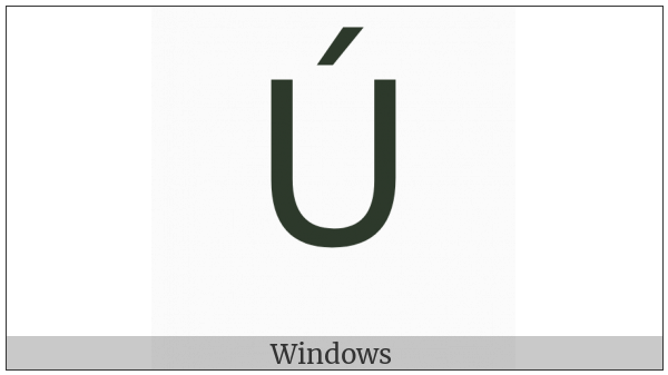 Latin Capital Letter U With Acute on various operating systems