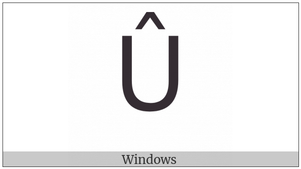Latin Capital Letter U With Circumflex on various operating systems