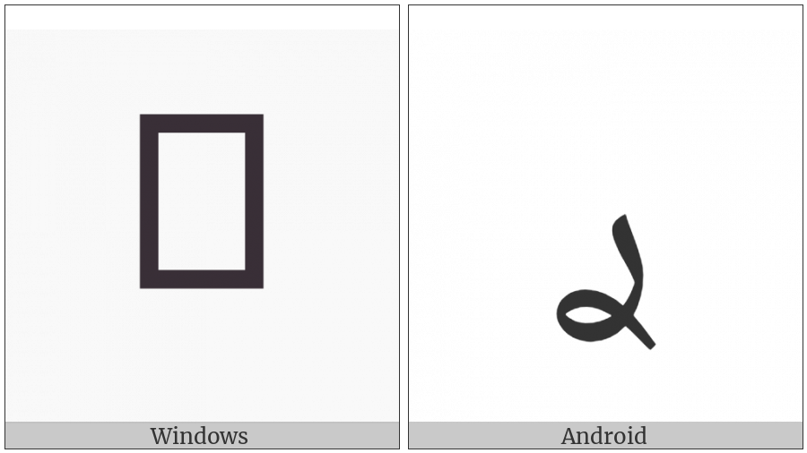 Arabic Letter Reh With Loop on various operating systems