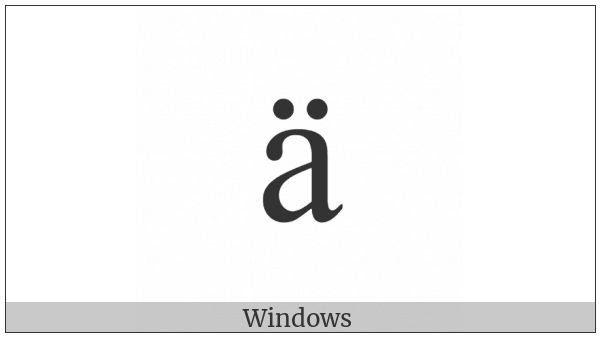 Latin Small Letter A With Diaeresis on various operating systems