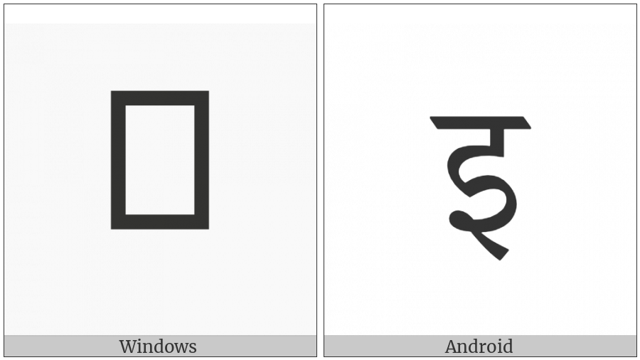 Devanagari Letter I on various operating systems