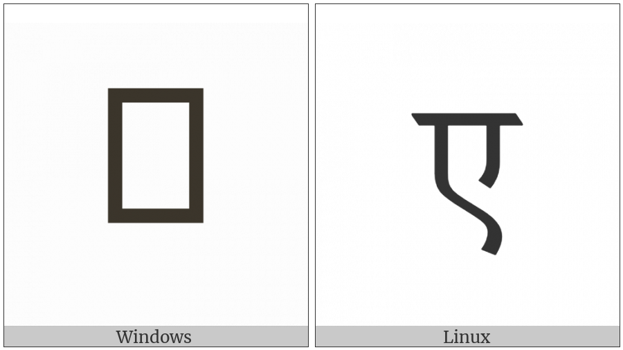 Devanagari Letter E on various operating systems