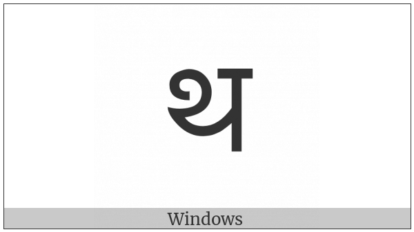 Devanagari Letter Tha on various operating systems
