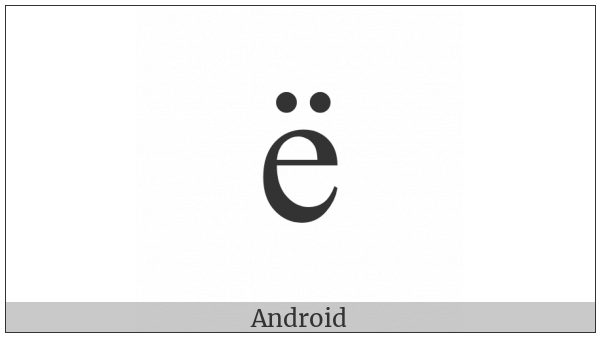 Latin Small Letter E With Diaeresis on various operating systems