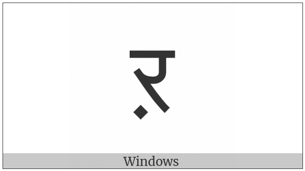 Devanagari Letter Rra on various operating systems