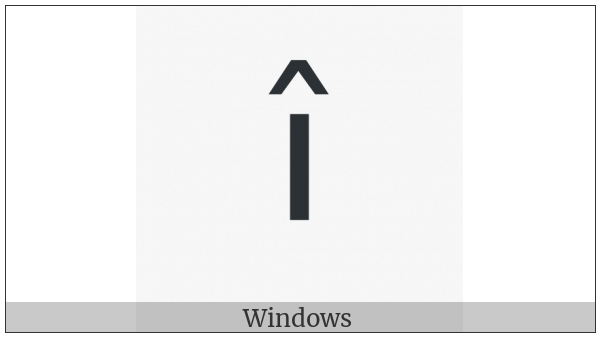 Latin Small Letter I With Circumflex on various operating systems