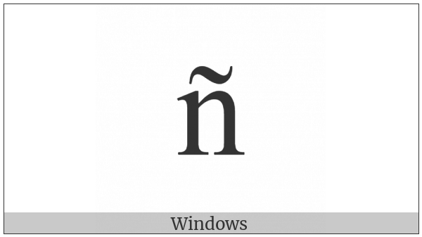 Latin Small Letter N With Tilde on various operating systems