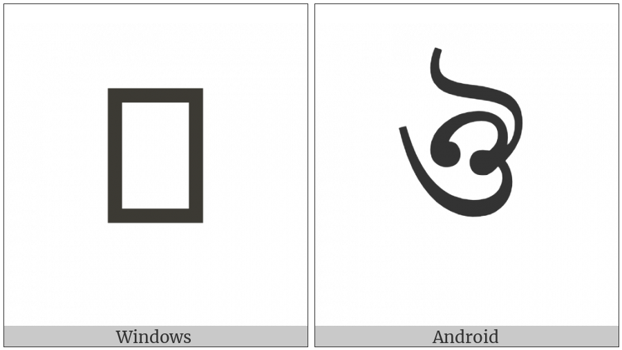 Bengali Letter Au on various operating systems